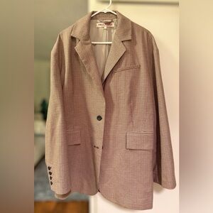 Tweed knit oversized free people blazer tweed